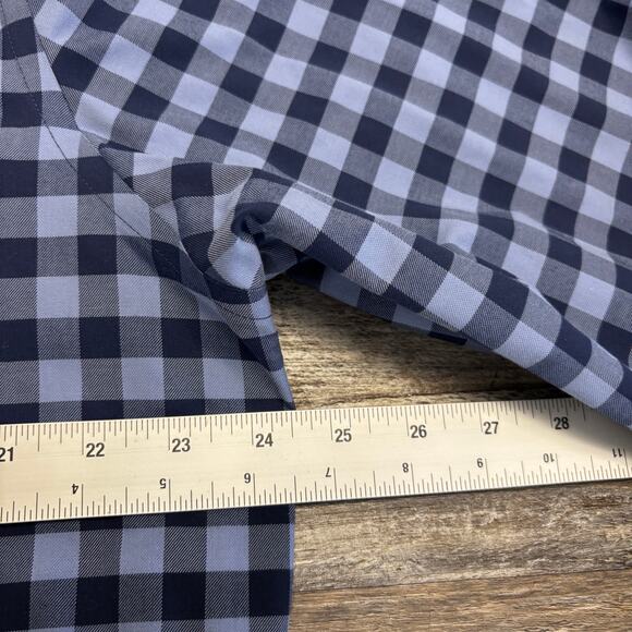 Charles Tyrwhitt Blue Mens 2XL Gingham Check Plaid Slim Fit Button Down Shirt - Picture 5 of 11